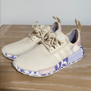 Adidas NMD_R1 Beige and Lavender Sneakers